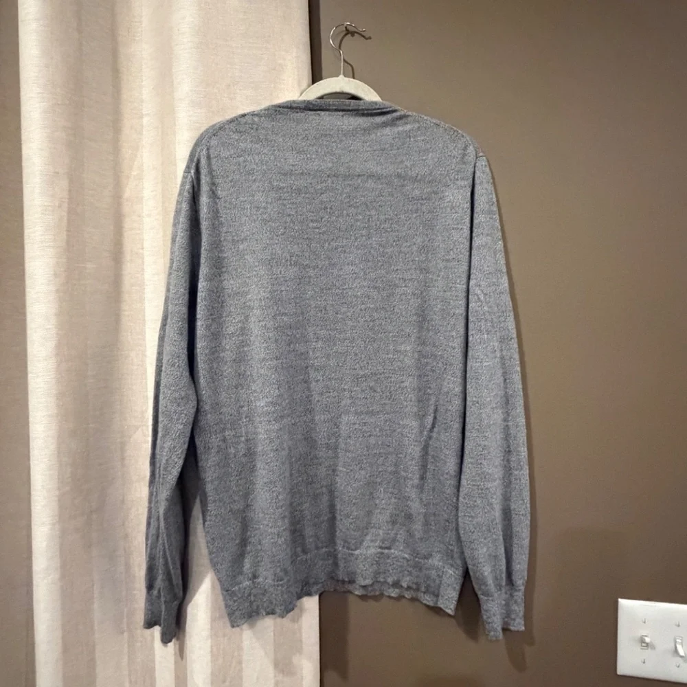 J. Crew Men's Marled Coal Washable Merino Wool Sweater, Size Large Tall